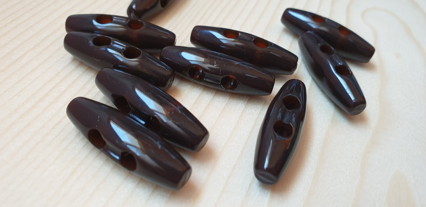 RESIN TOGGLE DARK BROWN / 30-52mm / Resin Buttons / Sewing Buttons