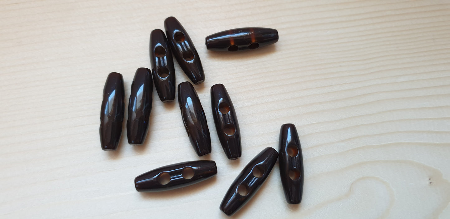 RESIN TOGGLE DARK BROWN / 30-52mm / Resin Buttons / Sewing Buttons