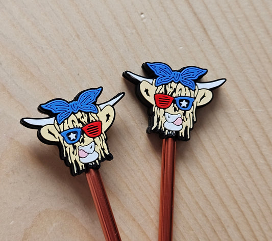 PIRATE OX STITCH STOPPERS / Knitting Needle Stoppers / Point Protection / Notions