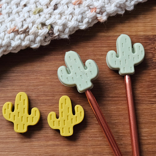 CACTUS STITCH STOPPERS / Knitting Needle Toppers / Notions