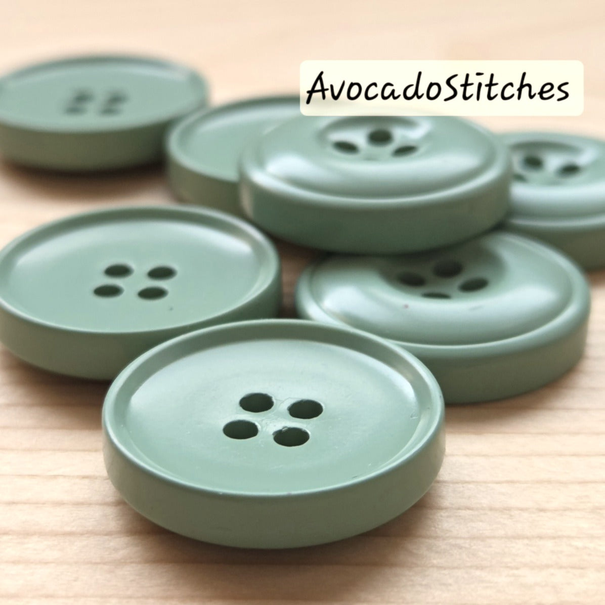 PASTEL SAGE GREEN Korean Style Resin / 15-30mm / Set of 6 buttons / Resin Buttons / Sewing Buttons