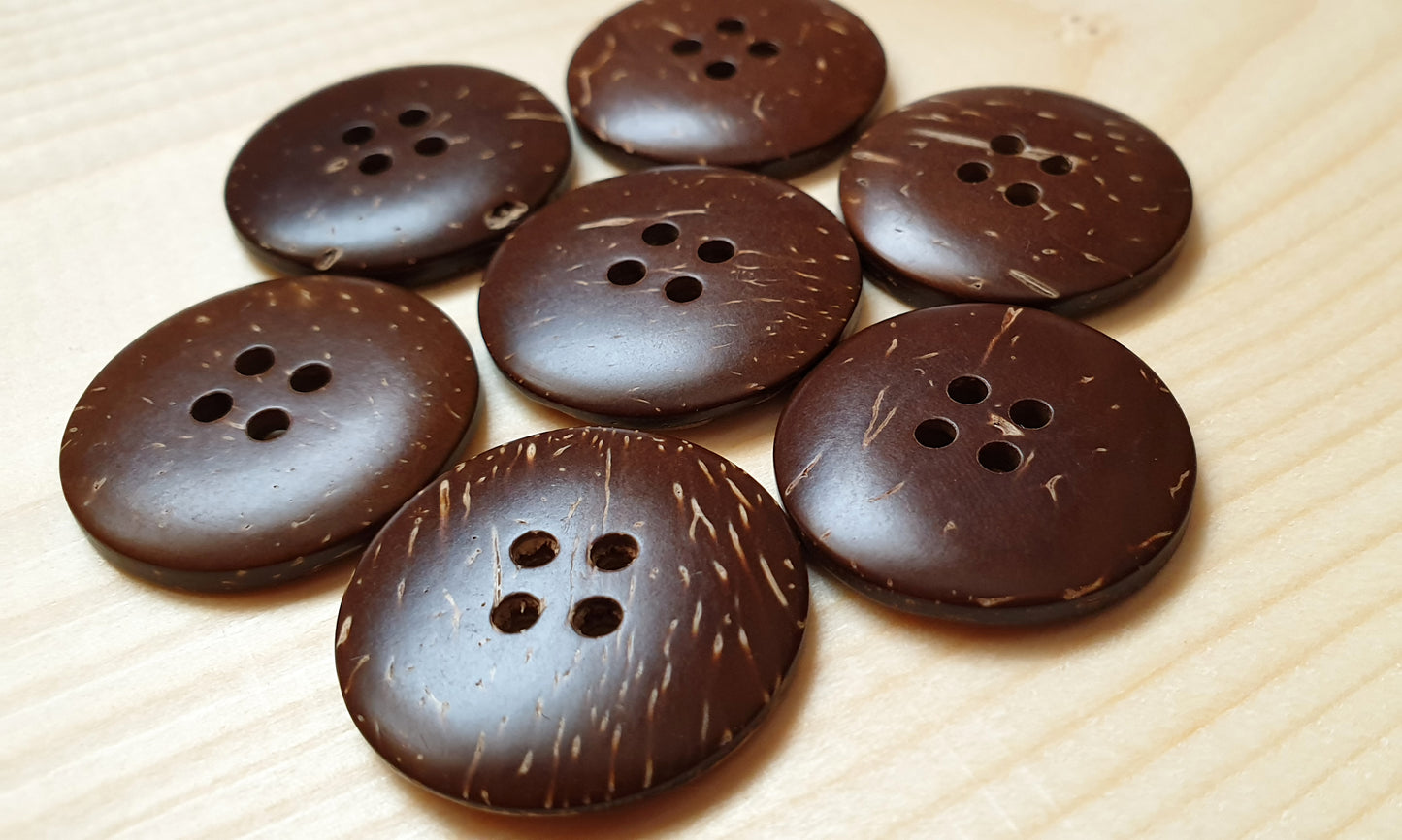 4-HOLE COCONUT BUTTONS / 20-30mm / Coconut Buttons / Sewing Buttons