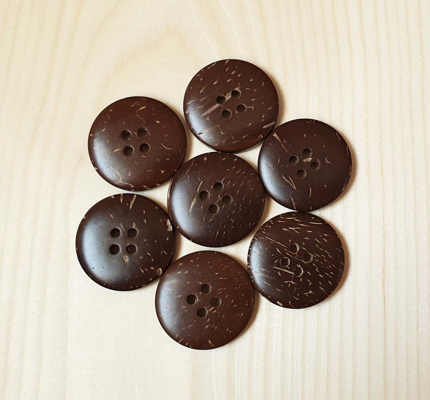 4-HOLE COCONUT BUTTONS / 20-30mm / Coconut Buttons / Sewing Buttons