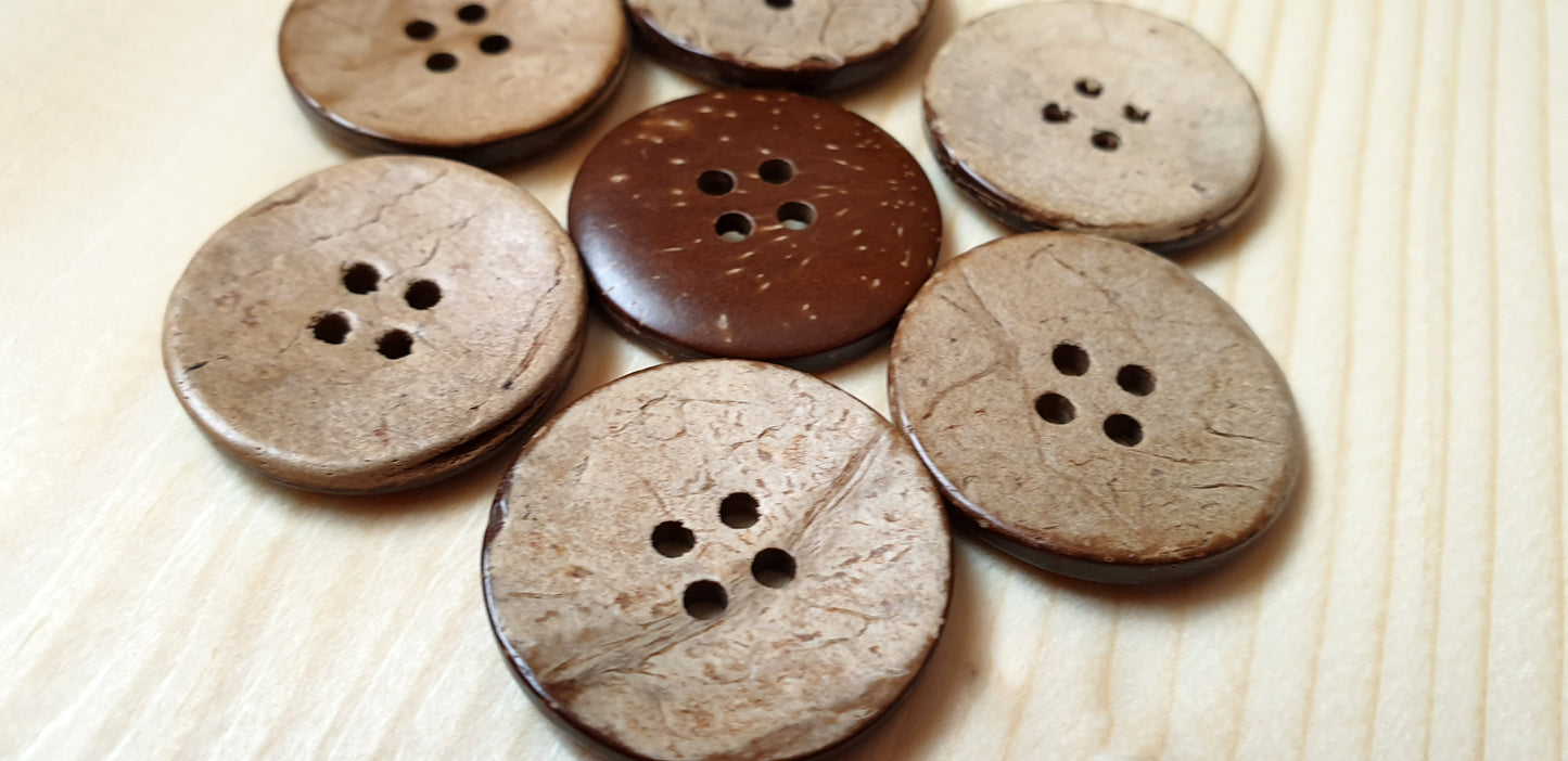 4-HOLE COCONUT BUTTONS / 20-30mm / Coconut Buttons / Sewing Buttons