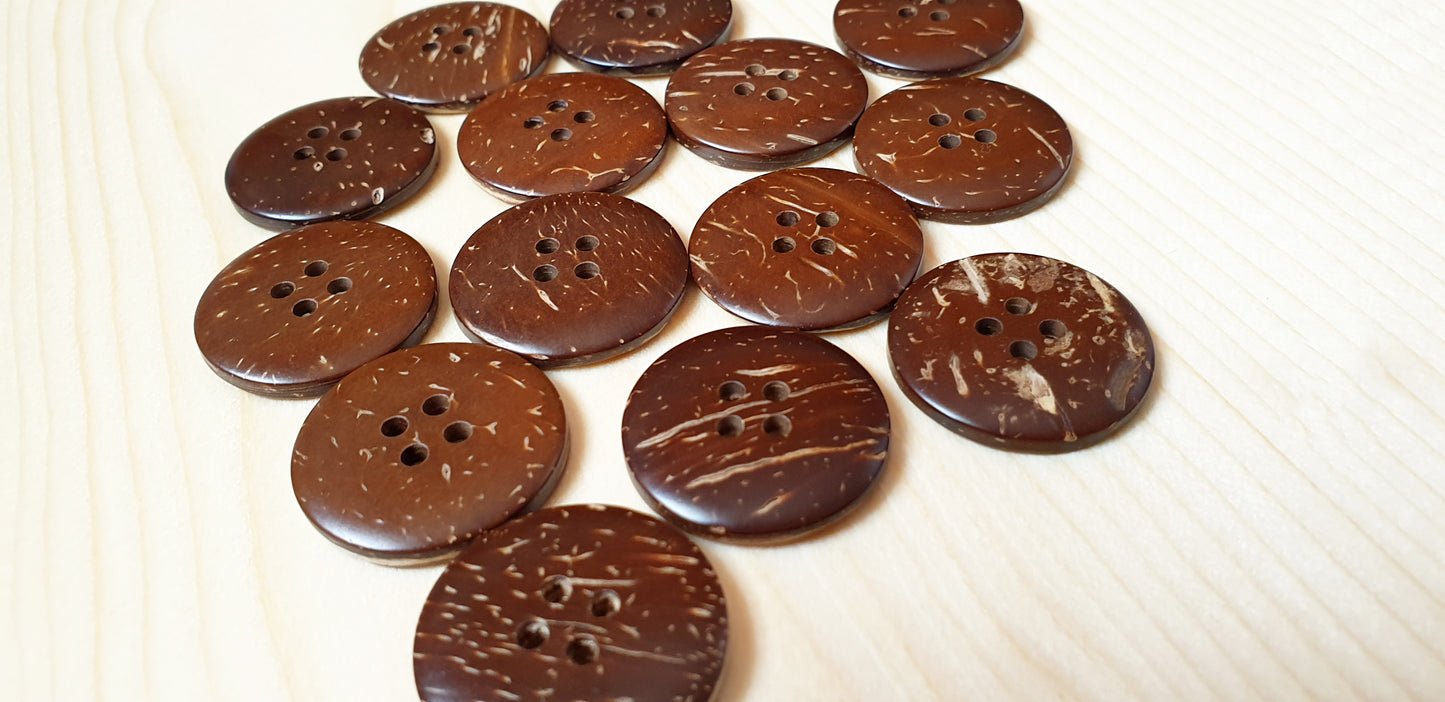 4-HOLE COCONUT BUTTONS / 20-30mm / Coconut Buttons / Sewing Buttons