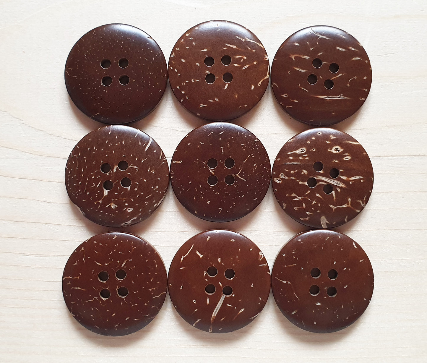 4-HOLE COCONUT BUTTONS / 20-30mm / Coconut Buttons / Sewing Buttons