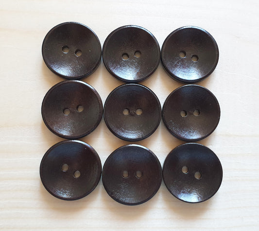 CLASSIC 2-HOLE / Dark Brown Wooden Buttons / 10-25mm