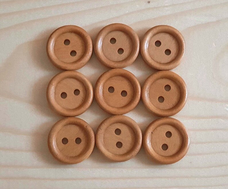 THIN EDGE BROWN / 13mm - 30mm / Wooden Buttons / Sewing Buttons