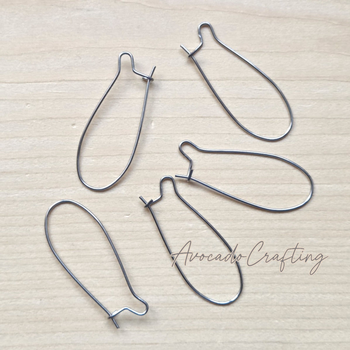 50pcs (25 pairs) // 304 Stainless Steel / Kidney Earring Hoops / 34*14mm / Jewelry Making