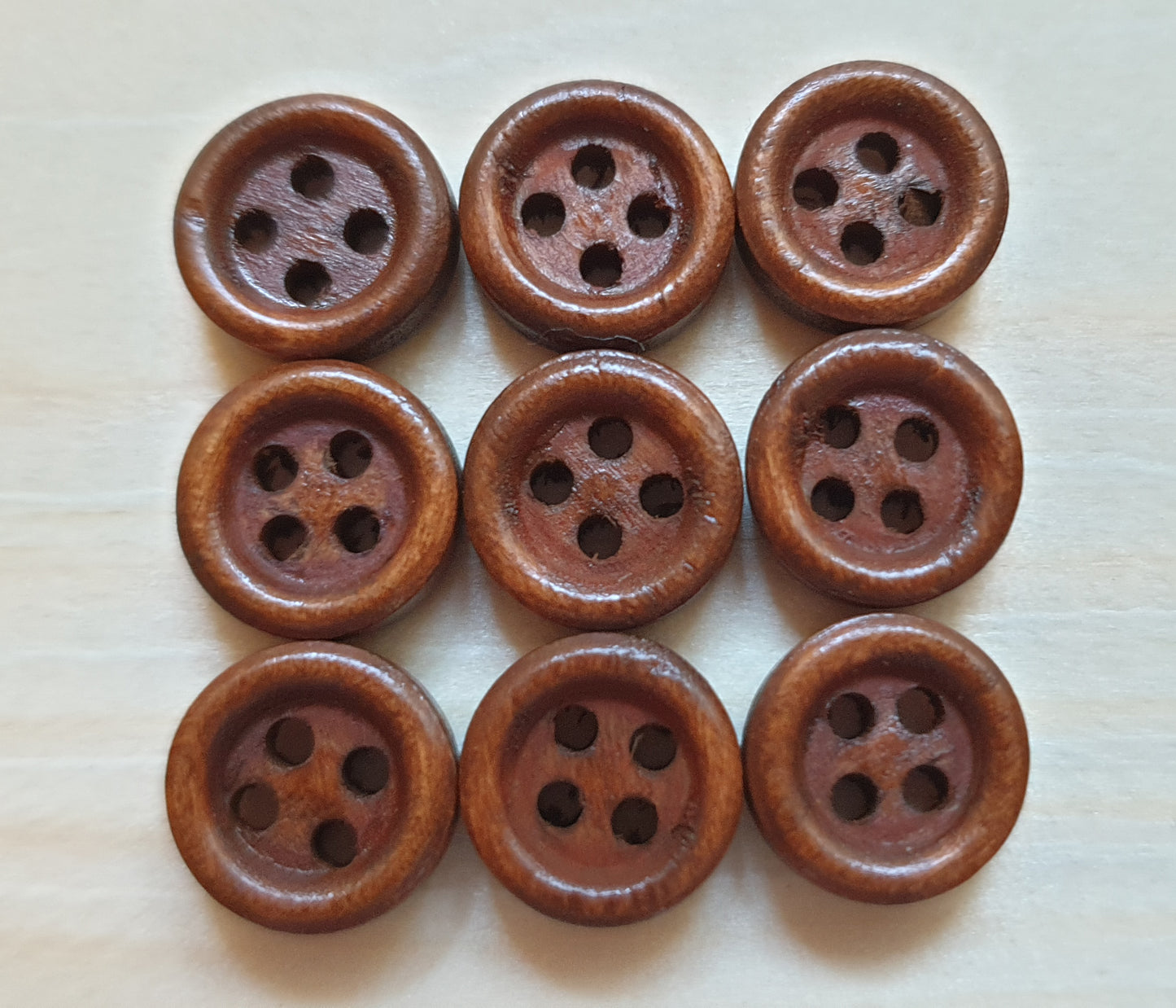 4-HOLE COFFEE BROWN / 10-25mm / Wooden Buttons / Sewing Buttons