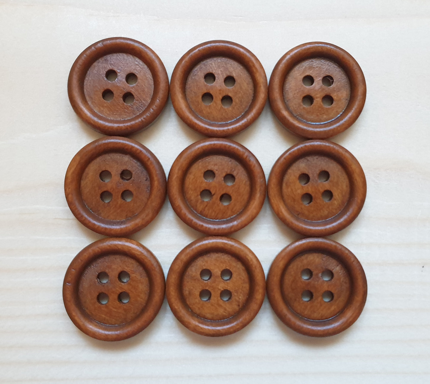 4-HOLE COFFEE BROWN / 10-25mm / Wooden Buttons / Sewing Buttons