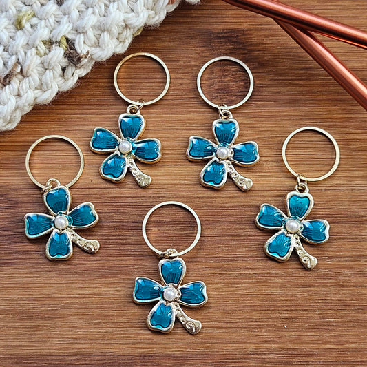 4 PETAL FLORAL - 5 pieces / Knitting Crochet Stitch Markers / Notions