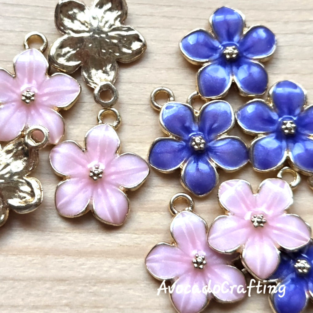 5-petal Charm / 10 pieces / Jewelry Making