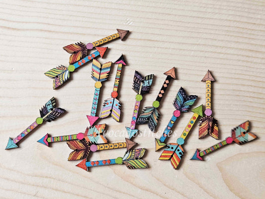 INDIAN ARROWHEAD / Wooden Buttons / 45*12mm (Set of 10)