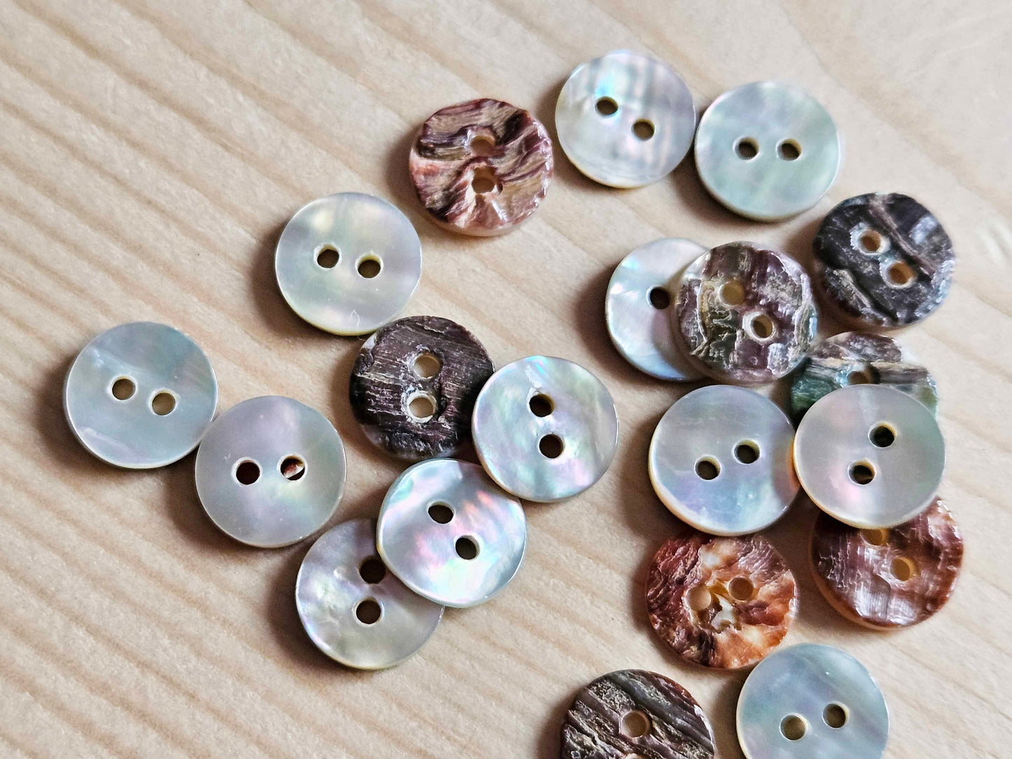 2-HOLE ABALONE SEASHELL BUTTONS / 10-25mm / MOP Shell Buttons / Sewing Buttons