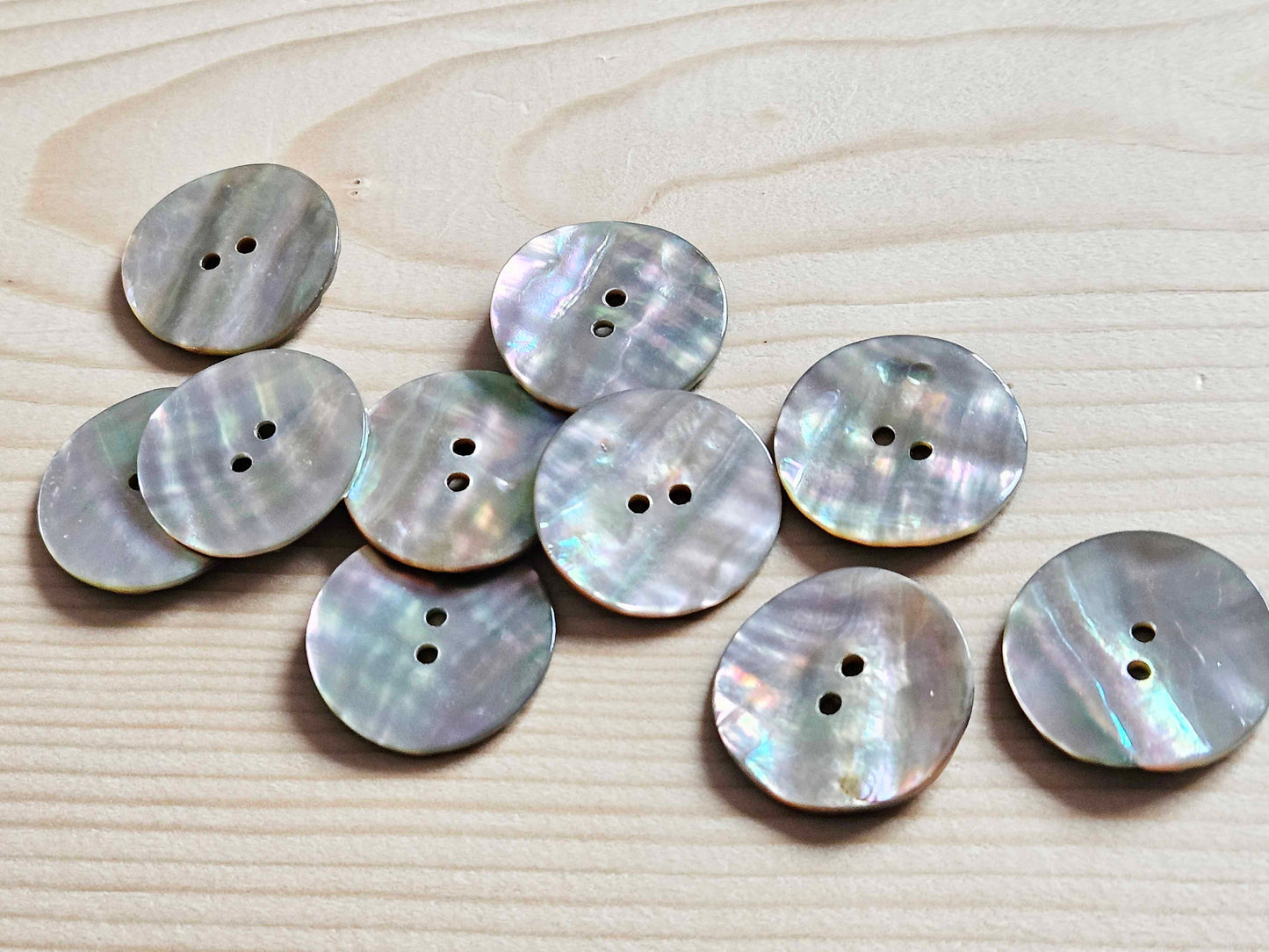 2-HOLE ABALONE SEASHELL BUTTONS / 10-25mm / MOP Shell Buttons / Sewing Buttons