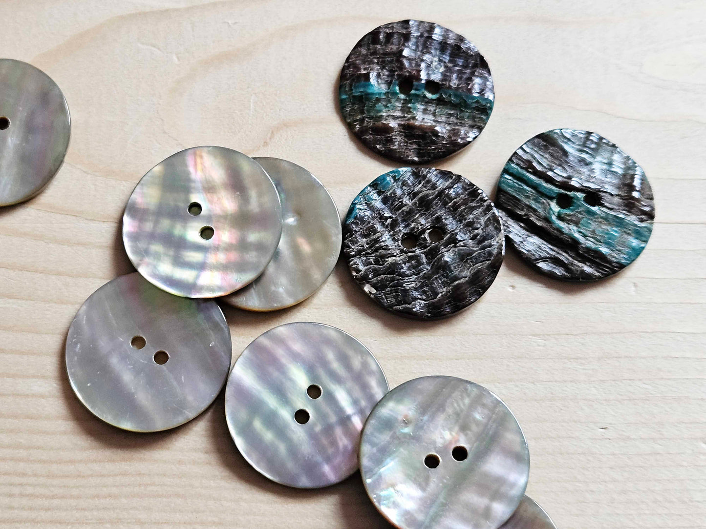 2-HOLE ABALONE SEASHELL BUTTONS / 10-25mm / MOP Shell Buttons / Sewing Buttons