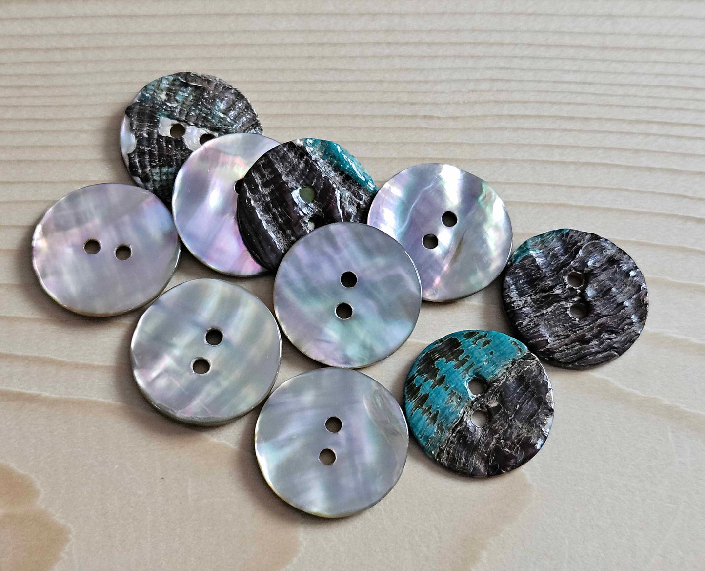 2-HOLE ABALONE SEASHELL BUTTONS / 10-25mm / MOP Shell Buttons / Sewing Buttons