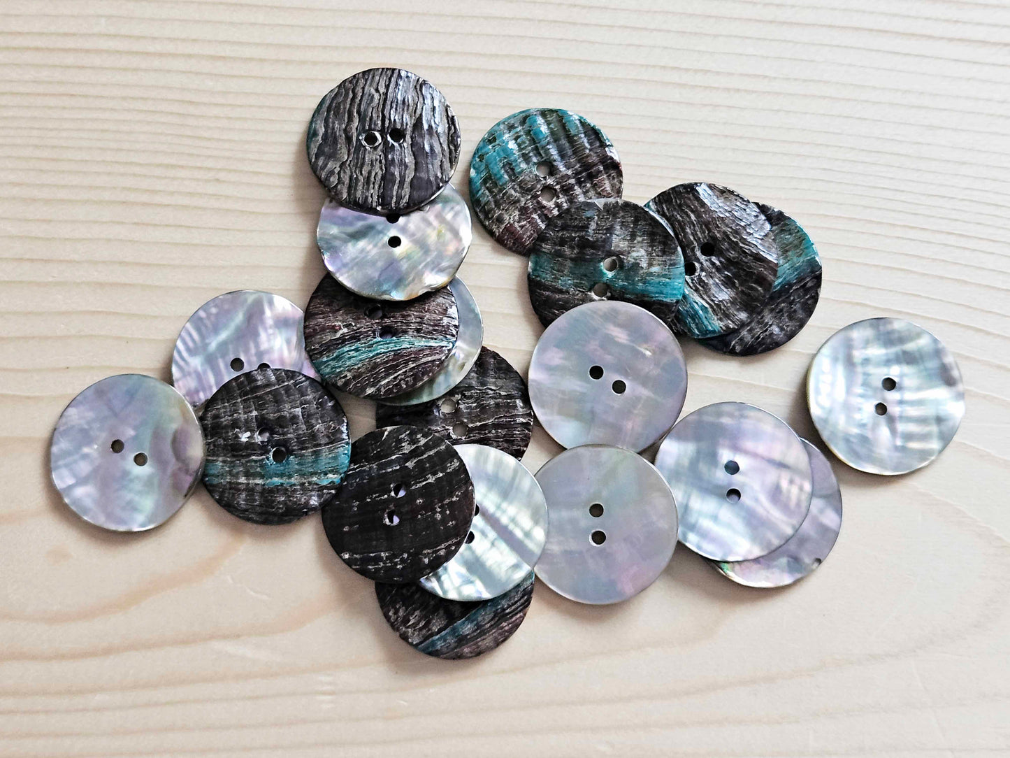 2-HOLE ABALONE SEASHELL BUTTONS / 10-25mm / MOP Shell Buttons / Sewing Buttons