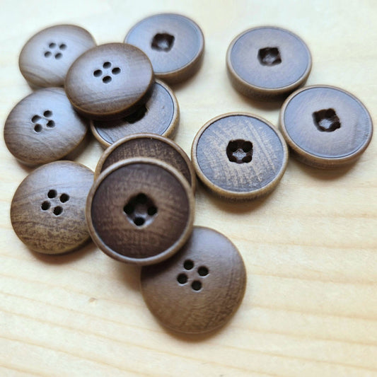 Ancient Camellia / Deluxe Camellia Wooden Buttons / 15mm (Set of 4)