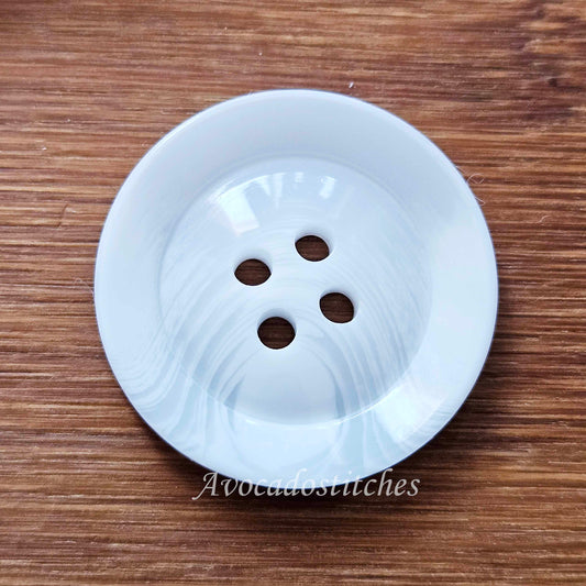 ARCTIC MARBLE / 4-Hole Resin Buttons / 15mm 21mm 25mm (Set of 6)