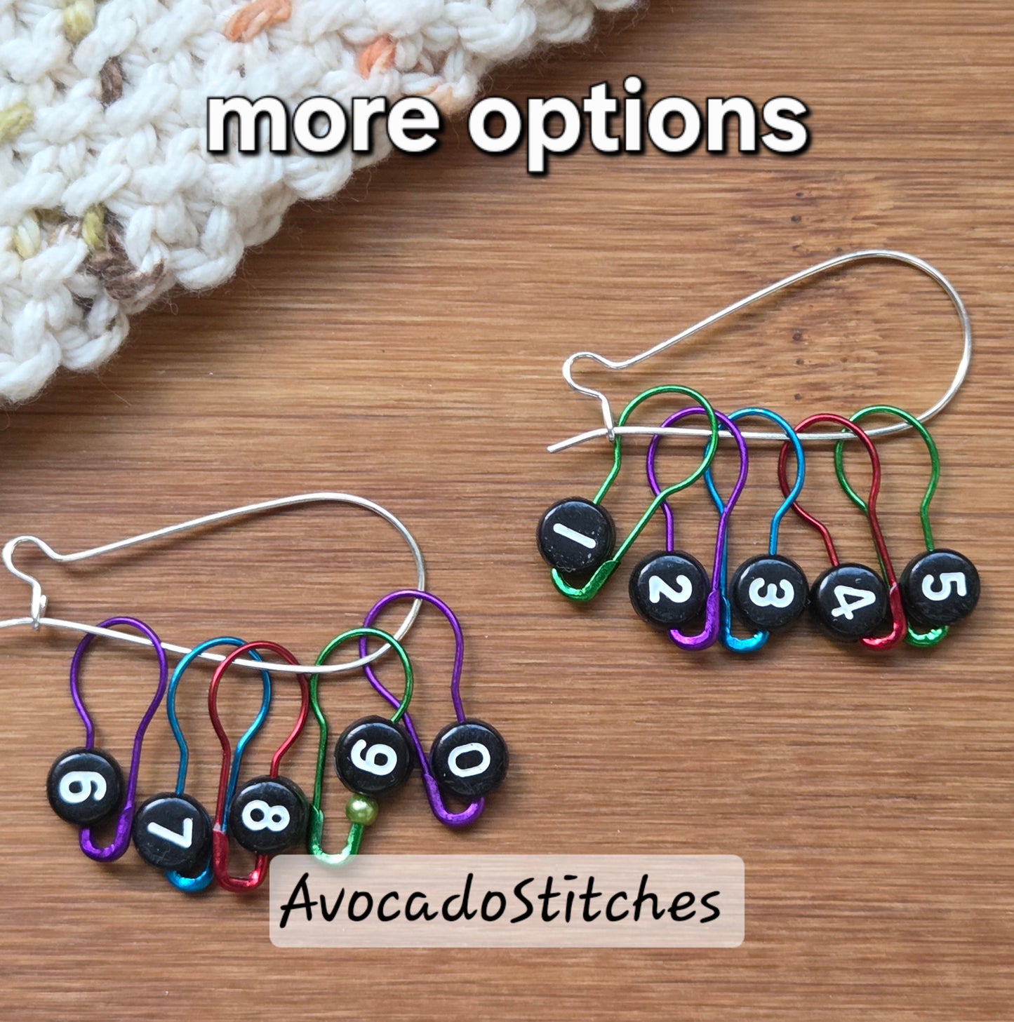 METALLIC BLACK BEAUTIES / Set of 12 / Numbered Bulb Pins Stitch Marker Set / Crochet Knitting Stitch Markers / Notions