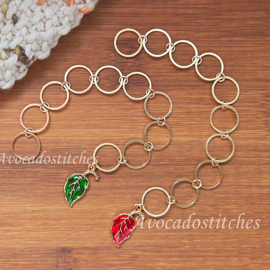 AUTUMN GLOW Row Counter Chain / Stitch Markers Chain / Knitting Notions