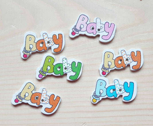 BABY / 36*22mm / Wooden Buttons / Sewing Buttons