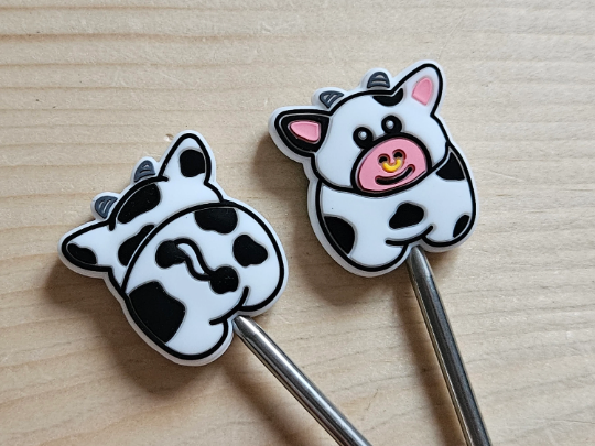 BABY COW STITCH STOPPERS / Knitting Needle Stoppers / Point Protection / Notions