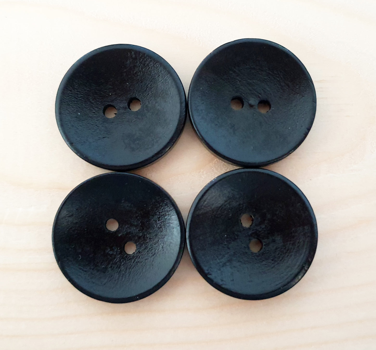 2-HOLE BLACK / 10-25mm  / Set of 10 buttons / Wooden Buttons / Sewing Buttons