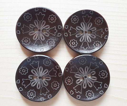 BLOSSOM / 30mm / Wooden Buttons / Sewing Buttons