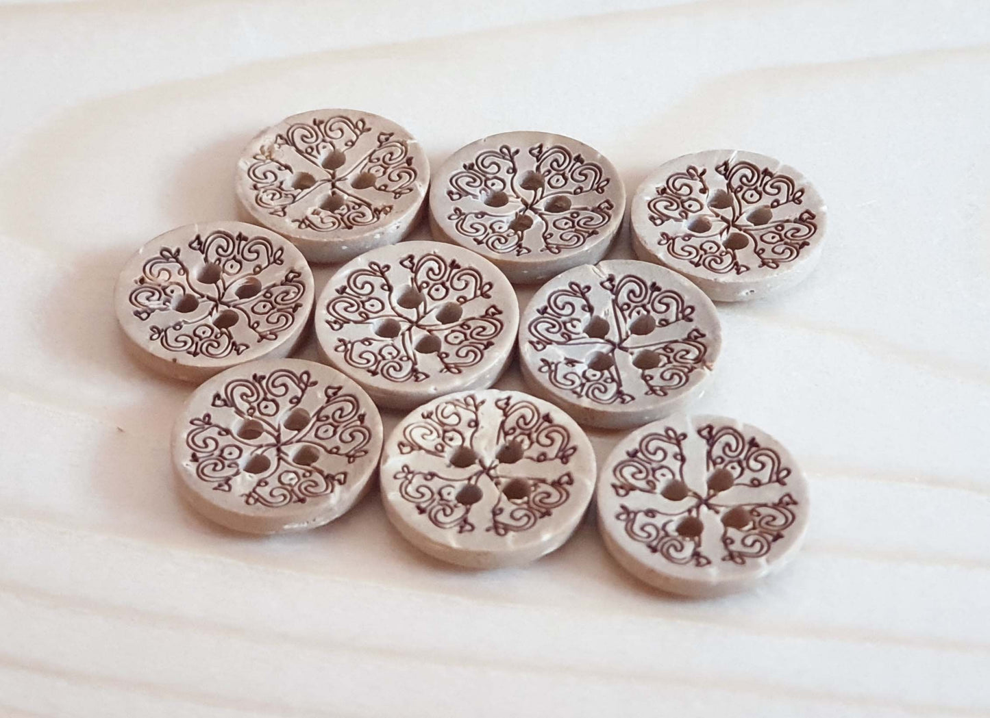 COCO BOHO / 13mm / Set of 8 buttons / Coconut Buttons / Sewing Buttons