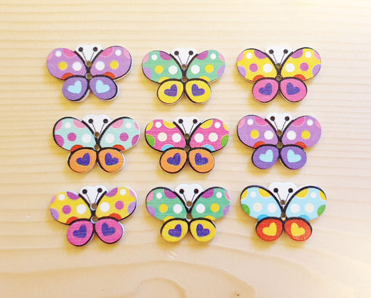 BABY BUTTERFLY / 30*20mm / Wooden Buttons / Sewing Buttons