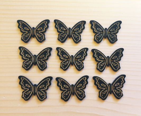 BLACK BUTTERFLY / 25*18mm / Wooden Buttons / Sewing Buttons