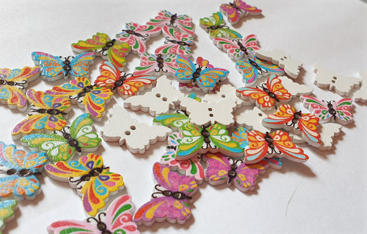 BUTTERFLY / 17*24mm / Wooden Buttons / Sewing Buttons