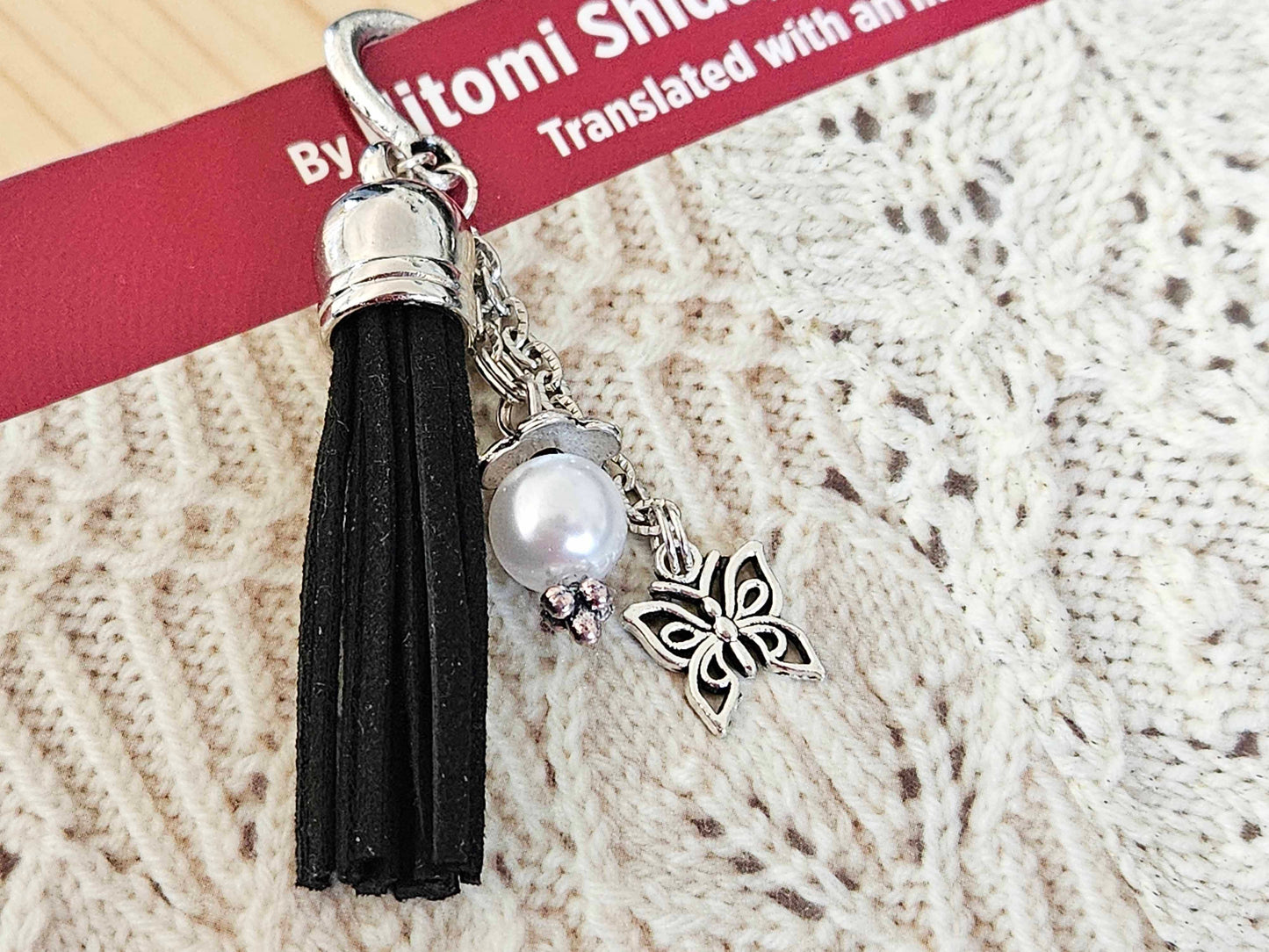 BUTTERFLY with PEARL - Bookmark - Tassel Bookmark / Gift Bookmark / Antique Bookmark