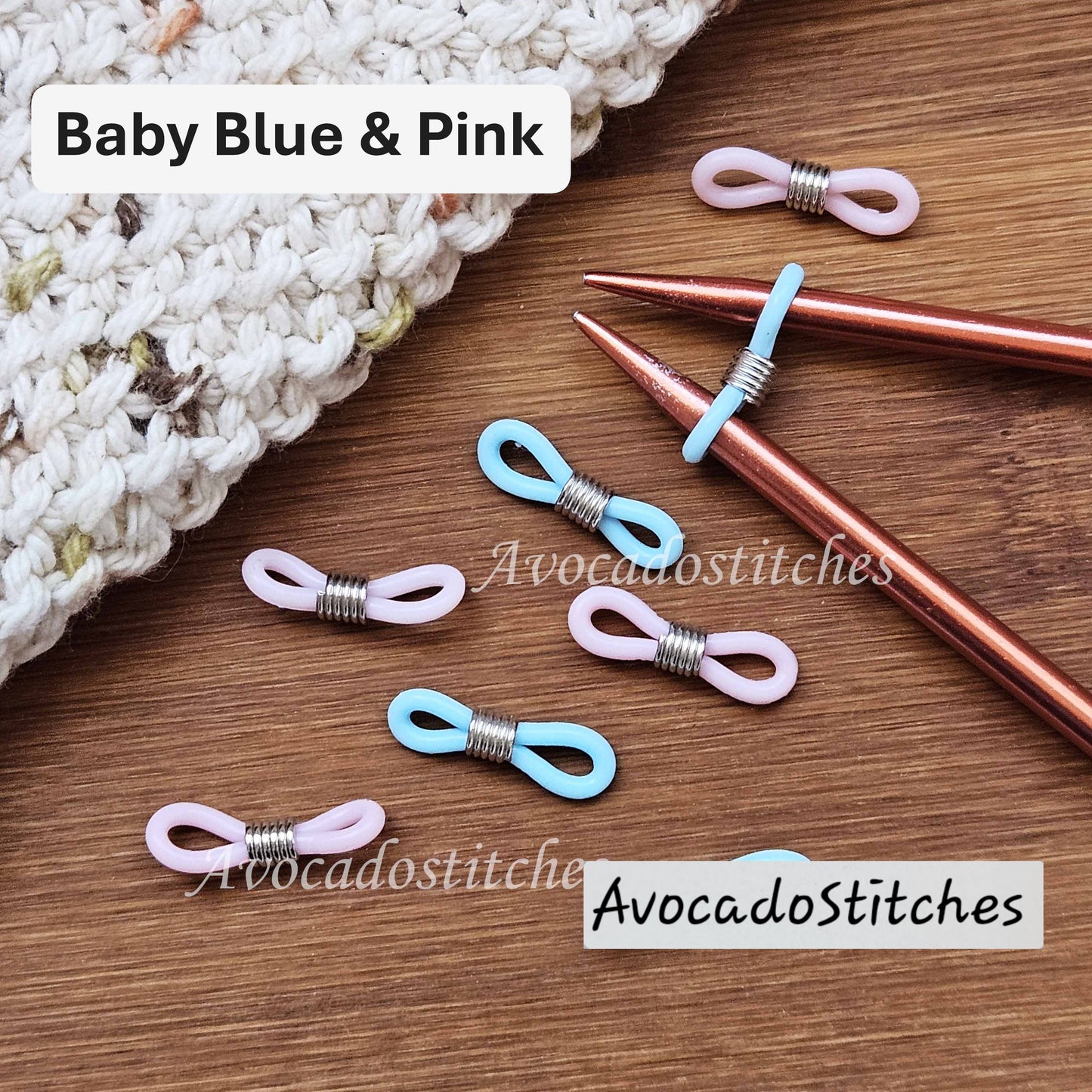 KNITTING NEEDLES HUGGERS / Set of 8 / Stitch Huggers / Notions