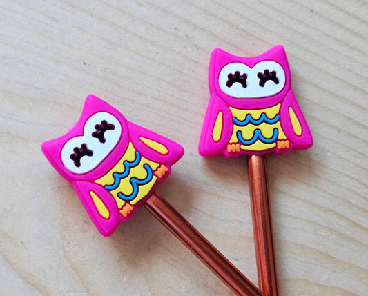 BABY OWL STITCH STOPPERS / Knitting Needle Stoppers / Point Protection / Notions