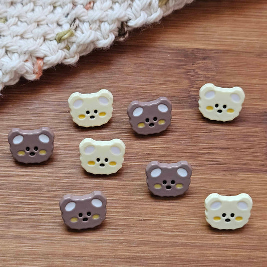Clearance // BABY TEDDY / Resin Shank Buttons / 15-17mm (Set of 6)