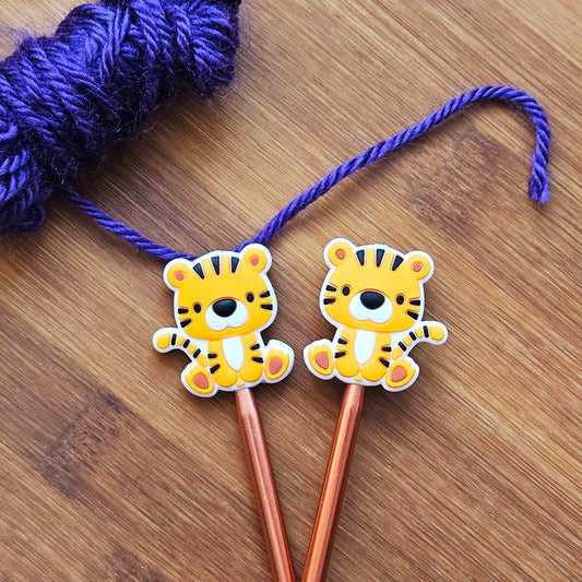 BABY TIGER STITCH STOPPERS / Knitting Needle Stoppers / Point Protection / Notions