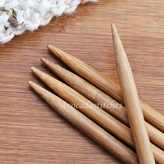 BAMBOO DOUBLE POINTED NEEDLES / 20cm / 5 pcs / Knitting Needles / Tools