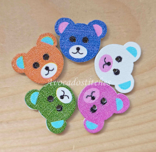 BEAR / 18*15mm / 8 buttons / Wooden Buttons / Sewing Buttons