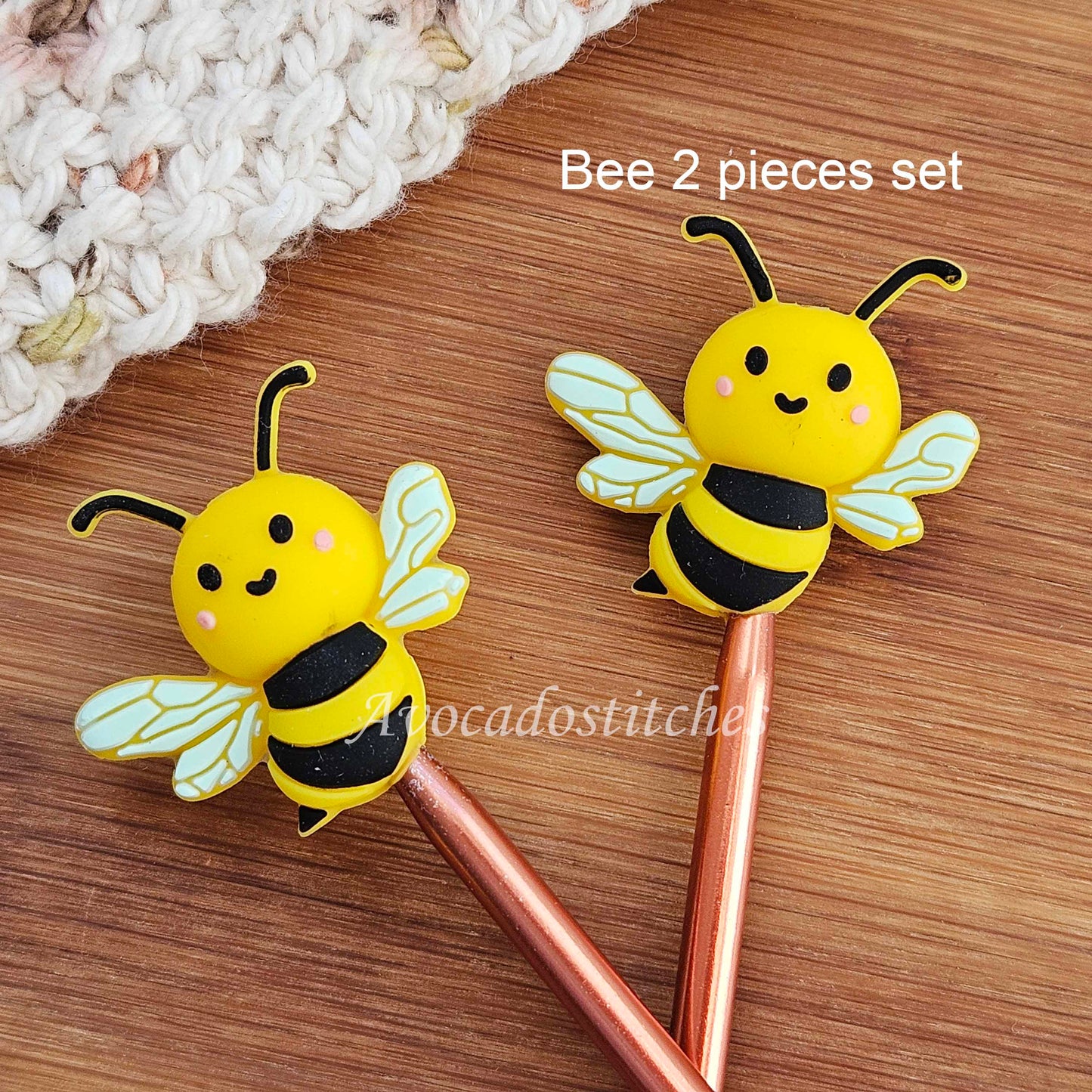 BEE 3D / 2 pieces / Knitting Needle Stoppers / Point Protection / Notions