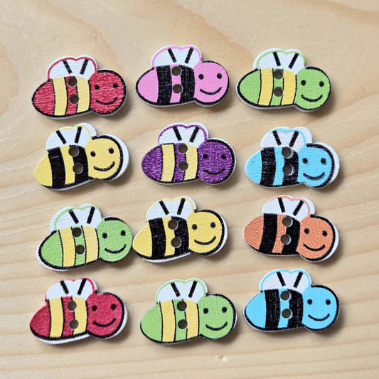 Bee / Wooden Buttons (Set of 10)