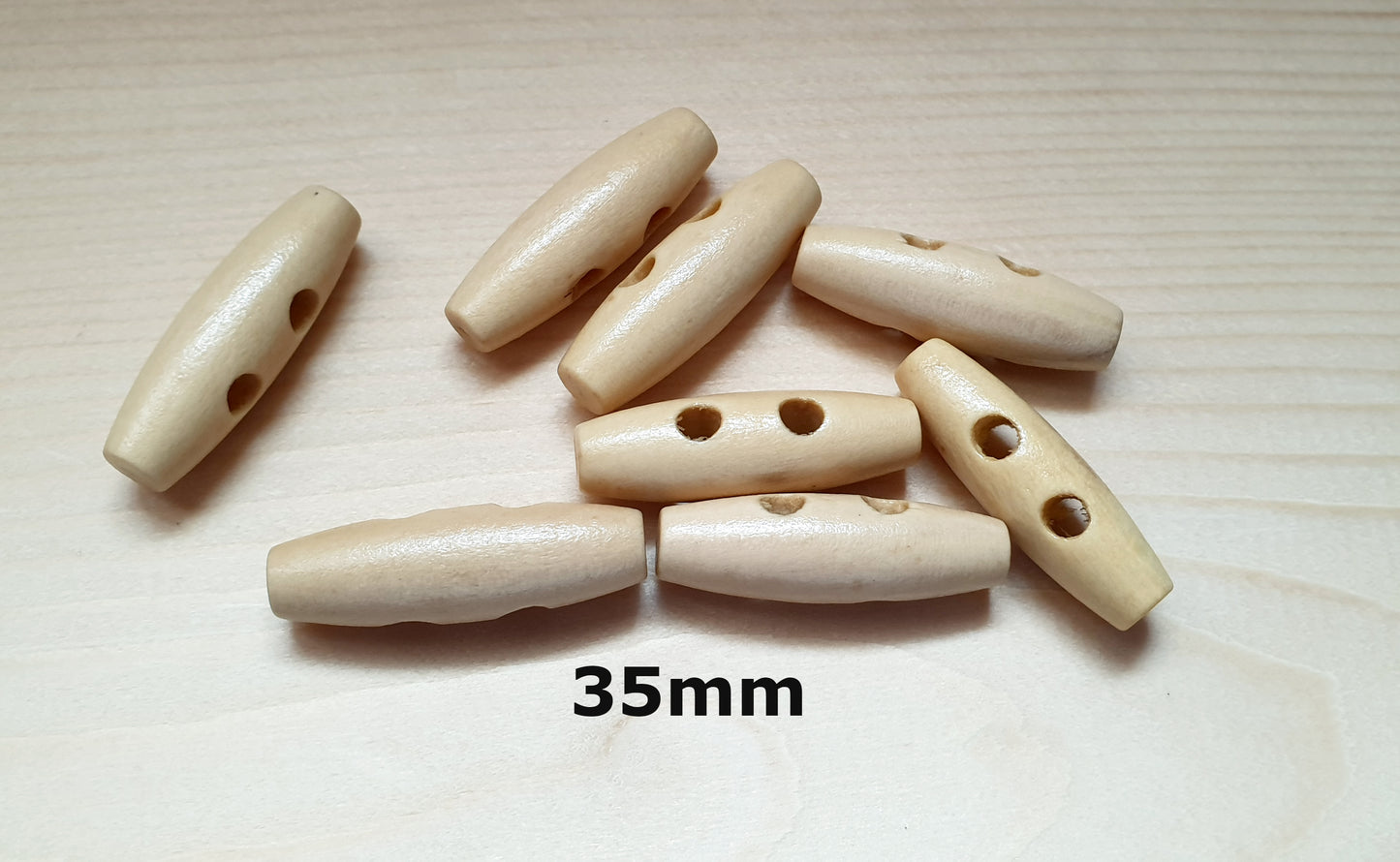 WOODEN TOGGLE BEIGE OFF-WHITE / 30-40mm / Wooden Toggle Buttons / Sewing Buttons