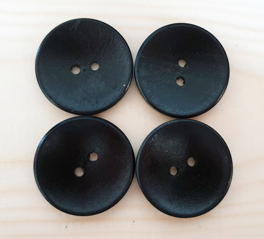 2-HOLE BLACK / 30mm / Set of 6 buttons / Wooden Buttons / Sewing / Scrapbooking