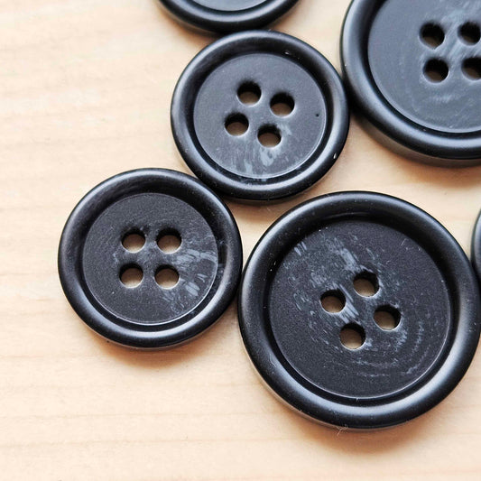 RESIN Black Onyx / 18-23mm / Resin Buttons / Sewing Buttons