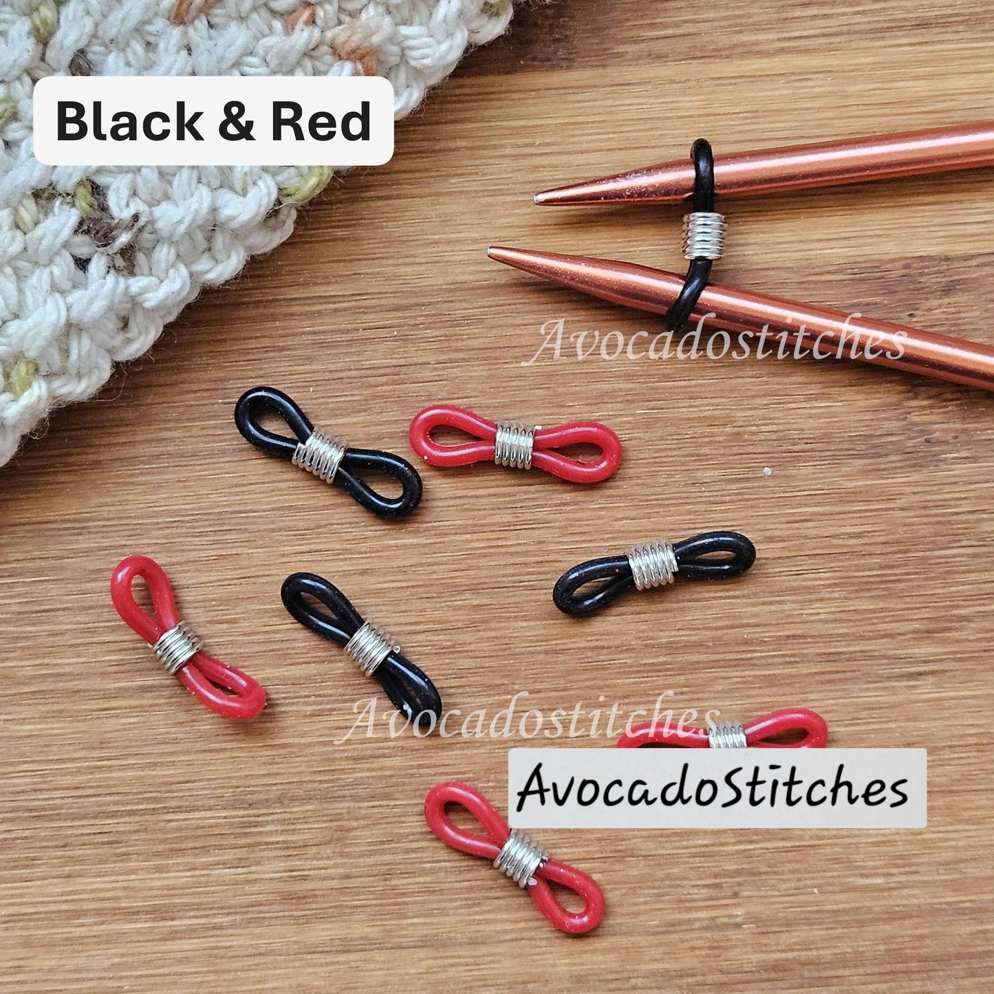 KNITTING NEEDLES HUGGERS / Set of 8 / Stitch Huggers / Notions