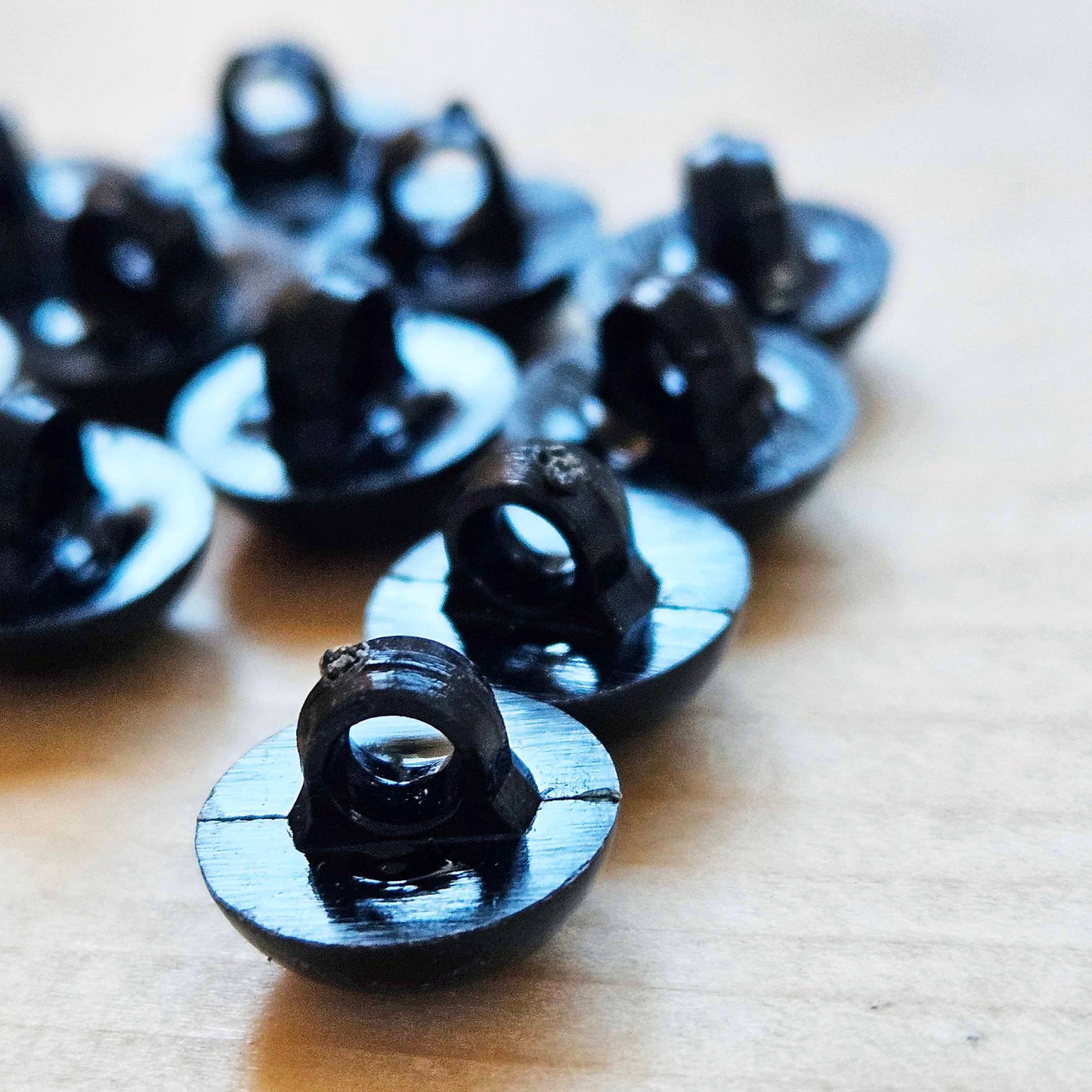 BLACK DOME Shank / 11mm - 8 buttons / Acrylic Shank Buttons / Sewing Buttons