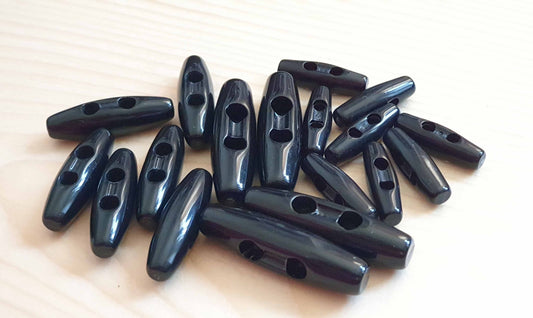 RESIN TOGGLE BLACK  / 24-38mm / Resin Buttons / Sewing Buttons